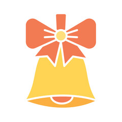 Bell icon in flat color style