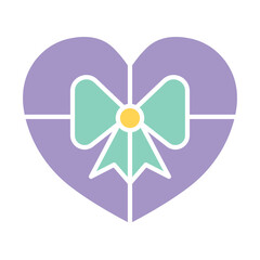 Gift icon in flat color style