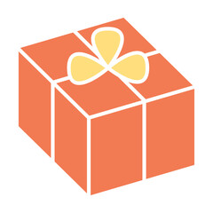 Gift icon in flat color style