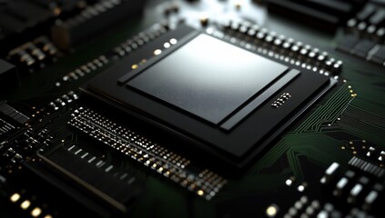 Close-up of a powerful processor on a circuit board.