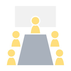 Meeting icon in flat color style