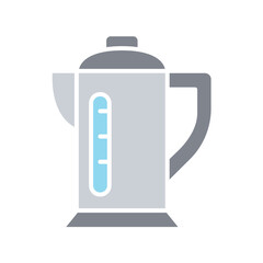 vacuum bottle, kettle, thermos bottle icon in flat color style