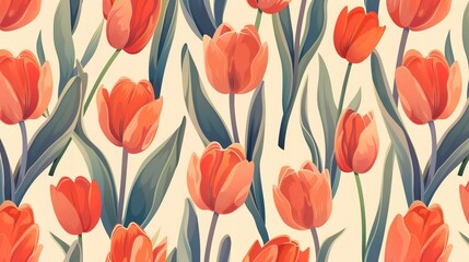 tulip seamless pattern wallpaper