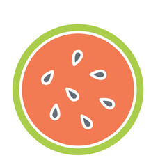 Passion fruit icon in flat color style