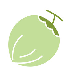 Coconut icon in flat color style