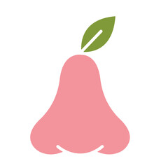 Rose apple icon in flat color style