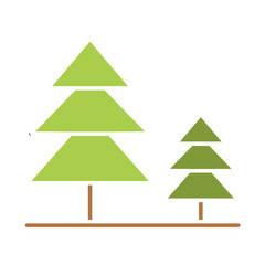 Tree, forest icon in flat color style