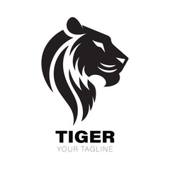 Simple Tiger Logo Vector Design on White Background