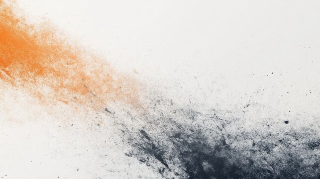Orange and gray splash on white background; abstract art; website banner