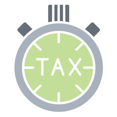 Tax time icon in flat color style