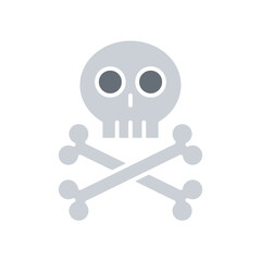 Skull icon in flat color style