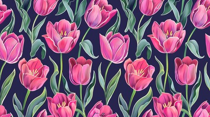 tulip pattern seamless pattern wallpaper