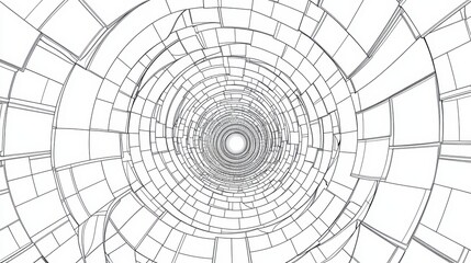 Obraz premium black and white line art coloring book for adults. Infinitely recursive