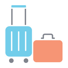 Baggage icon in flat color style