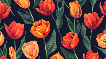 tulip pattern seamless pattern wallpaper