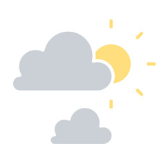 Cloudy icon in flat color style