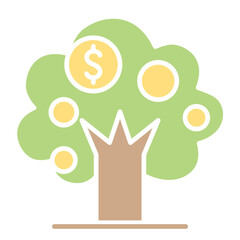 Benefit icon in flat color style