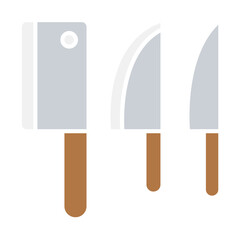 Knife icon in flat color style