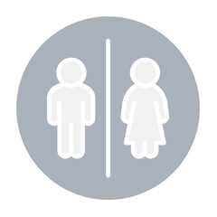 Toilet icon in flat color style