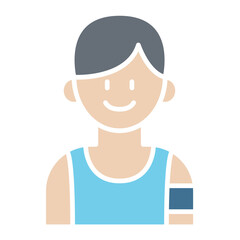 Man exercise icon in flat color style