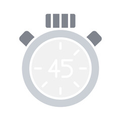 Stopwatch icon in flat color style