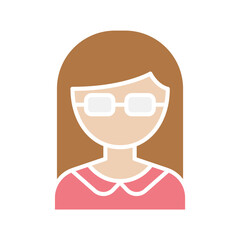 Teacher icon in flat color style