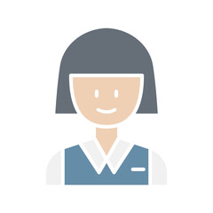 Student icon in flat color style