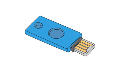 line art color of flashdisk illustration