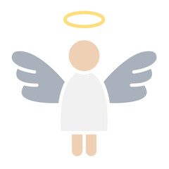 Angel icon in flat color style