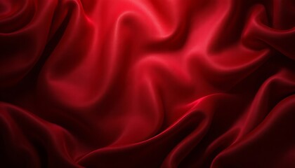 Fototapeta premium Crimson Silk Drapery: A Study in Texture and Light