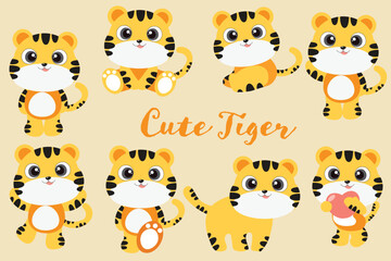 Cute Cartoon Tiger Illustration