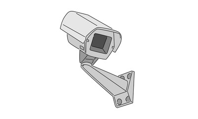 line art color of Cctv camera