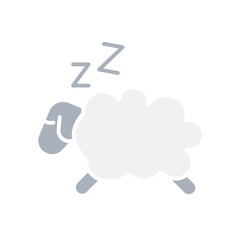 Sheep icon in flat color style