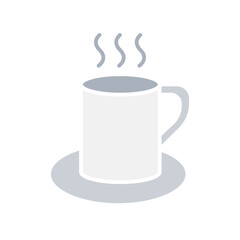 Hot drinks icon in flat color style