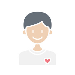 Volunteer icon in flat color style