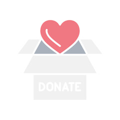 Donation icon in flat color style