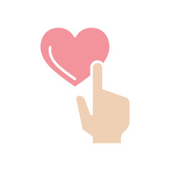 online dating icon in flat color style