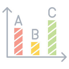 Chart icon in flat color style