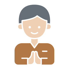 spa receptionist icon in flat color style