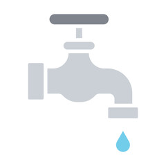 faucet icon in flat color style