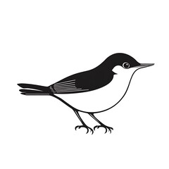 Obraz premium Detailed Line Art Illustration of a Cute Bird