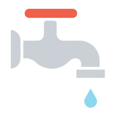 Tap icon in flat color style