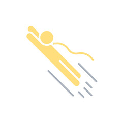 Superhero icon in flat color style