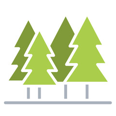 Forest icon in flat color style