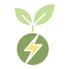 Bio fuel icon in flat color style