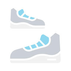 Sneakers icon in flat color style
