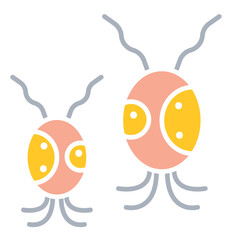 Fototapeta premium Virus icon in flat color style