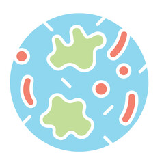 Virus icon in flat color style
