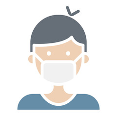 Patient icon in flat color style