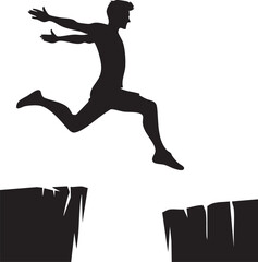 Vector Image of Jumping Silhouette
